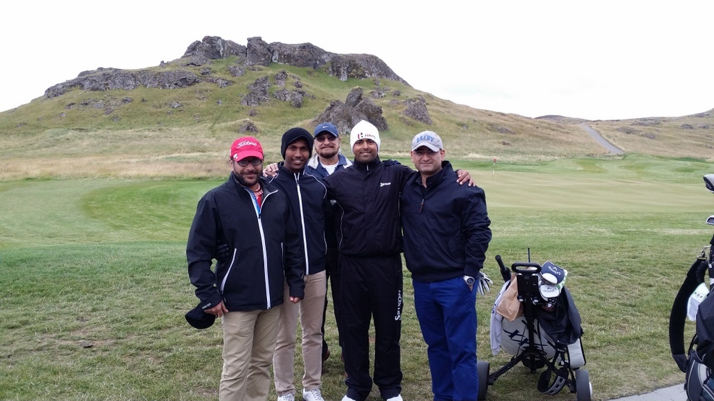 Anirban Lahiri plays golf in Iceland