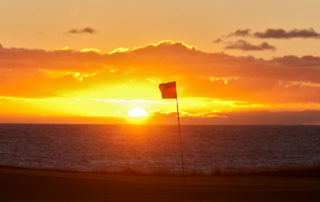 Midnight sun golfing Iceland
